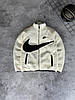 Зимовий пуховик двухсторонній Nike Black White тедді Куртка зимова Найк чорна глянцева тепла, фото 6