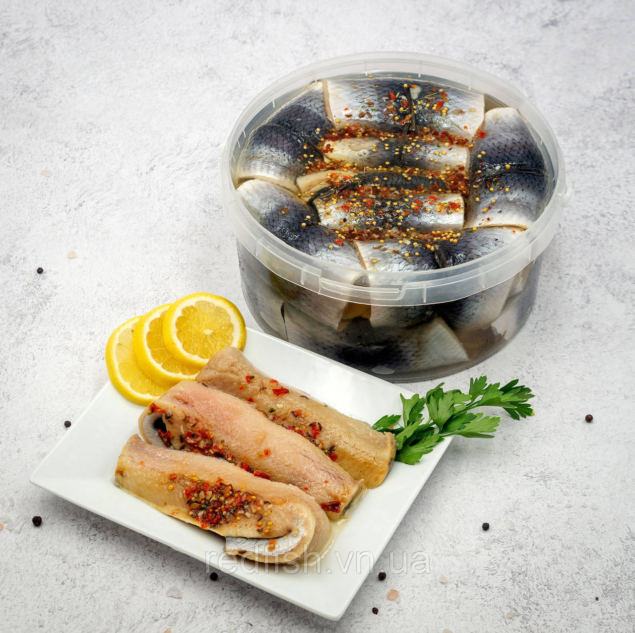 Філе оселедця п/п в олії відро 3 кг, фото 1