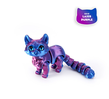 Рухома іграшка антистрес Котик синьо-фіолетовий 3D-друк фігурка 15 см блакитні очі