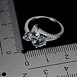 Каблучка. Натуральний аквамарин. Срібло 925., фото 3