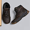 Підліткові зимові шкіряні черевики, кросівки на блискавці коричневі натуральна шкіра на хутрі для хлопчика підлітка, розмір 36-39, фото 3
