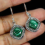Сережки. Натуральний малахіт. Срібло 925., фото 3