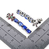 Сережки. Натуральний кіаініт, смарагд і гранат родоліт. Срібло 925., фото 3