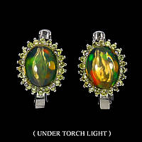 Сережки. Натуральний опал. Срібло 925.