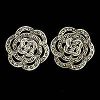 Сережки. Натуральний марказит. Срібло 925.