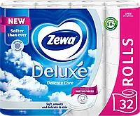 Туалетний папір Zewa Deluxe білий, 3-шаровий, 150 відривів, 32 рулони