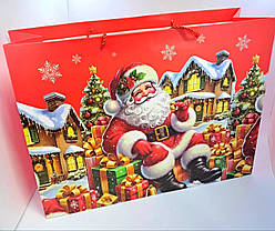 Новорічний пакет 42*31*14 см ГІГАНТ ГОРИЗОНТАЛЬНИЙ No42 щільний