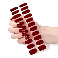 Комплект гелевих наліпок на нігті для манікюру GelDesher Бордовий