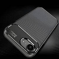 Протиударний чохол Карбон для iPhone 16e чорний гумовий бампер захист камери