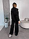 Жіночий осінній базовий теплий костюм прогулянковий двійка кофта худі кенгуру на блискавці штани прямі на затяжці тринитка фліс, фото 2