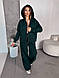 Жіночий осінній базовий теплий костюм прогулянковий двійка кофта худі кенгуру на блискавці штани прямі на затяжці тринитка фліс, фото 10