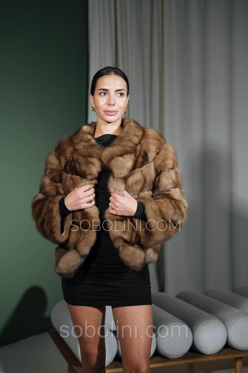 Коротенька шубка з хутра соболь за акційною ціною, фото 1
