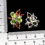 Сережки. Натуральний перидот, цитрин і гранат родоліт. Срібло 925., фото 2