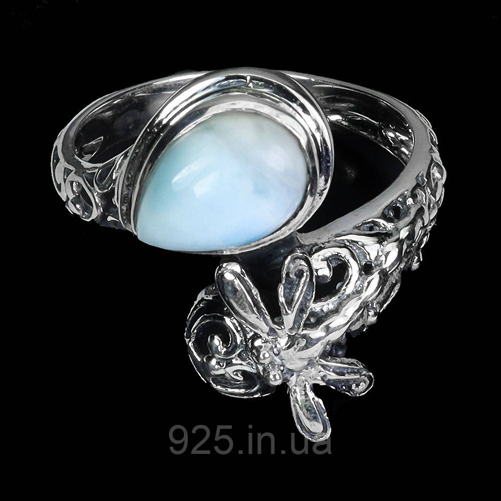 Каблучка. Натуральний ларімар. Срібло 925., фото 1