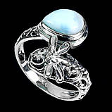 Каблучка. Натуральний ларімар. Срібло 925., фото 2