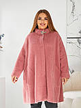 Жіноче коротке пальто-розлітайка з вовни альпаки супербатал оверсайз р.62-74. Арт-3660/39, фото 7