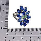 Каблучка. Натуральний кіаінт і смарагд. Срібло 925., фото 2