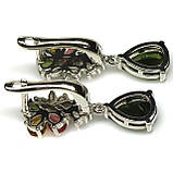 Сережки. Натуральний турмалін. Срібло 925., фото 3