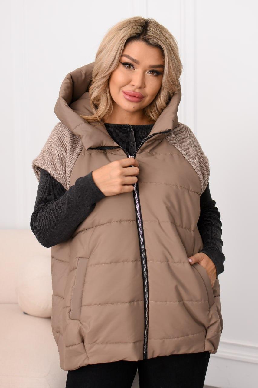 Стильна жіноча жилетка великого розміру батал Розміри: 48-50, 52-54, 56-58, 60-62