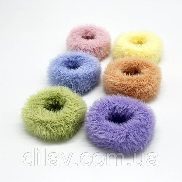 Пухнаста резинка,12штук упаковка, 4.5см, фото 1