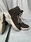 Замшеві шоколадні черевики зі шнурівкою 36-41, фото 9