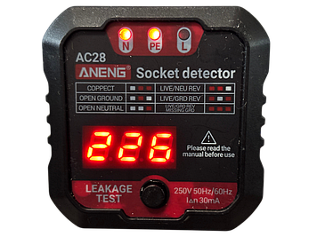 Тестер розеток Aneng AC28 чорний