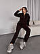 Жіночий базовий теплий осінній костюм двойка кофта на блискавці штани на манжеті двосторонній м'який фліс полар, фото 10