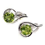 Сережки. Натуральний перидот. Срібло 925., фото 2