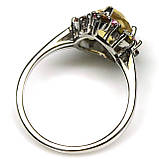 Каблучка. Натуральний цитрин, турмалін і сапфір. Срібло 925., фото 3