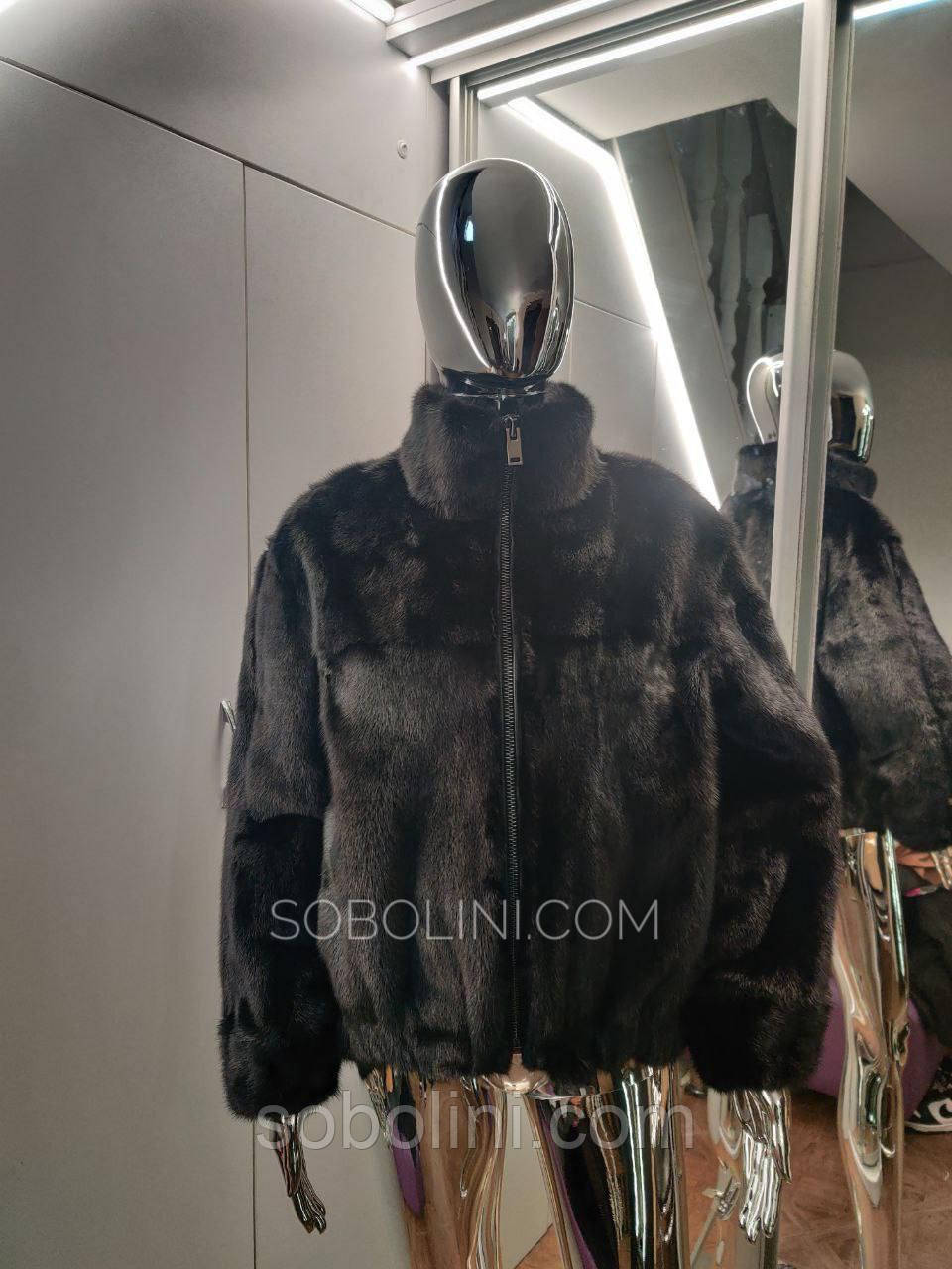 Бомбер з хутра норочки, фото 1