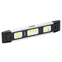 Магнітний рівень бульбашковий для будівельників і домашніх майстрів компактний з трьома капсулами 23 см.