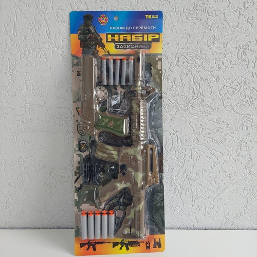 Іграшковий набір з автоматом, пістолет, м'які патрони з присоскою, підставка для мішені TK Group (TK - 70648), фото 1