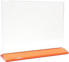 Менюхолдер Wissaider А3 горизонтальний 297 х 420 мм акрил 2.7 мм помаранчева основа (WiS-098)