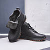 Зимові чоловічі шкіряні черевики, кросівки чорні утеплені з натуральної шкіри на хутрі на зиму для чоловіків, розмір 40-45, фото 6