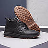 Зимові чоловічі шкіряні черевики, кросівки чорні утеплені з натуральної шкіри на хутрі на зиму для чоловіків, розмір 40-45, фото 5