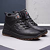 Зимові чоловічі шкіряні черевики, кросівки чорні утеплені з натуральної шкіри на хутрі на зиму для чоловіків, розмір 40-45, фото 2