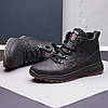 Зимові чоловічі шкіряні черевики, кросівки чорні утеплені з натуральної шкіри на хутрі на зиму для чоловіків, розмір 40-45, фото 3