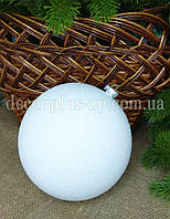 Іграшка новорічна "Куля 15см" Флок, біла з блиском