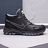 Зимові чоловічі шкіряні черевики, кросівки чорні утеплені з натуральної шкіри на хутрі на зиму для чоловіків, розмір 40-45, фото 4