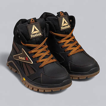 Підліткові зимові шкіряні черевики, кросівки на блискавці коричневі натуральна шкіра на хутрі для хлопчика підлітка, розмір 36-39