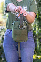 Аптечка тактическая с системой быстрого сброса, аптечка подсумок индивидуальная ИНАП, IFAK Олива