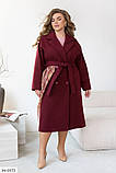 Жіноче пальто великих розмірів №2490-джинс, фото 5