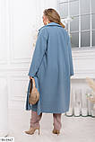 Жіноче пальто великих розмірів №2490-джинс, фото 2
