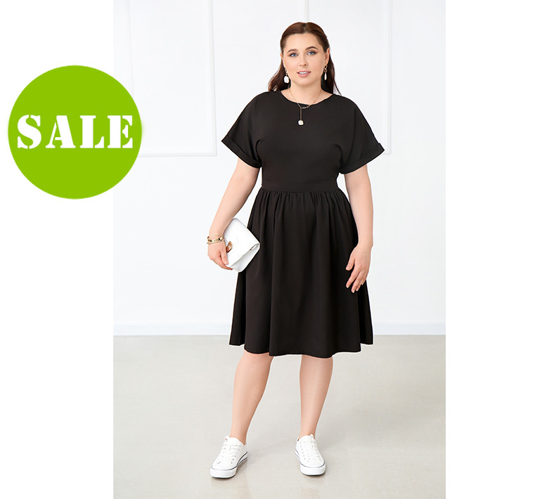 Жіноче плаття міді з короткими рукавами "Валенсія" Батал, фото 1