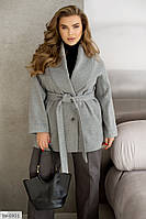 Жіноче пальто демісезонне №2568-чорний-білий