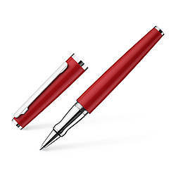 Ручка ролер OttoHutt серії Design 06 Rollerball Shine Red Platin, корпус червоний / платина, 946251
