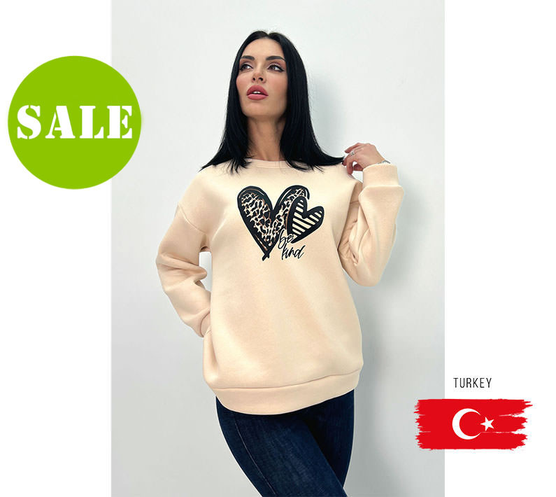 Базовий жіночий світшот "Be kind" Туреччина Батал, фото 1