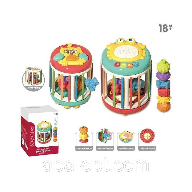 Ігровий центр YL 521 (48) еластичні решітки, підсвічування, пальчикові ігри, піаніно, годинник, режими гри, регулювання гучності,, фото 1