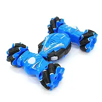 Машинка-перевертень на радіокеруванні з підсвіткою YL-51, дитяча машинка на пульті керування Синя