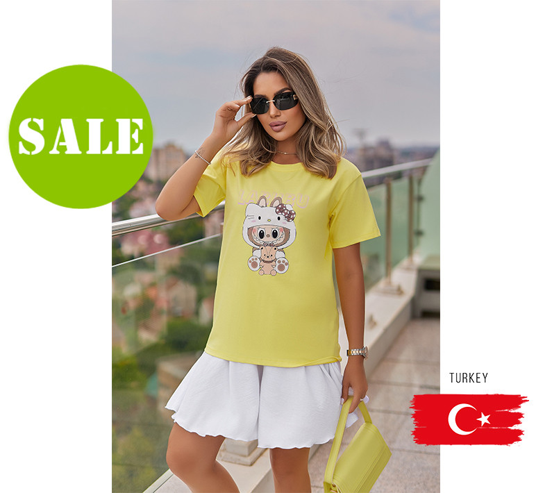 Трендова футболка жіноча з принтом Labubu "Little Wild" Норма та батал, фото 1